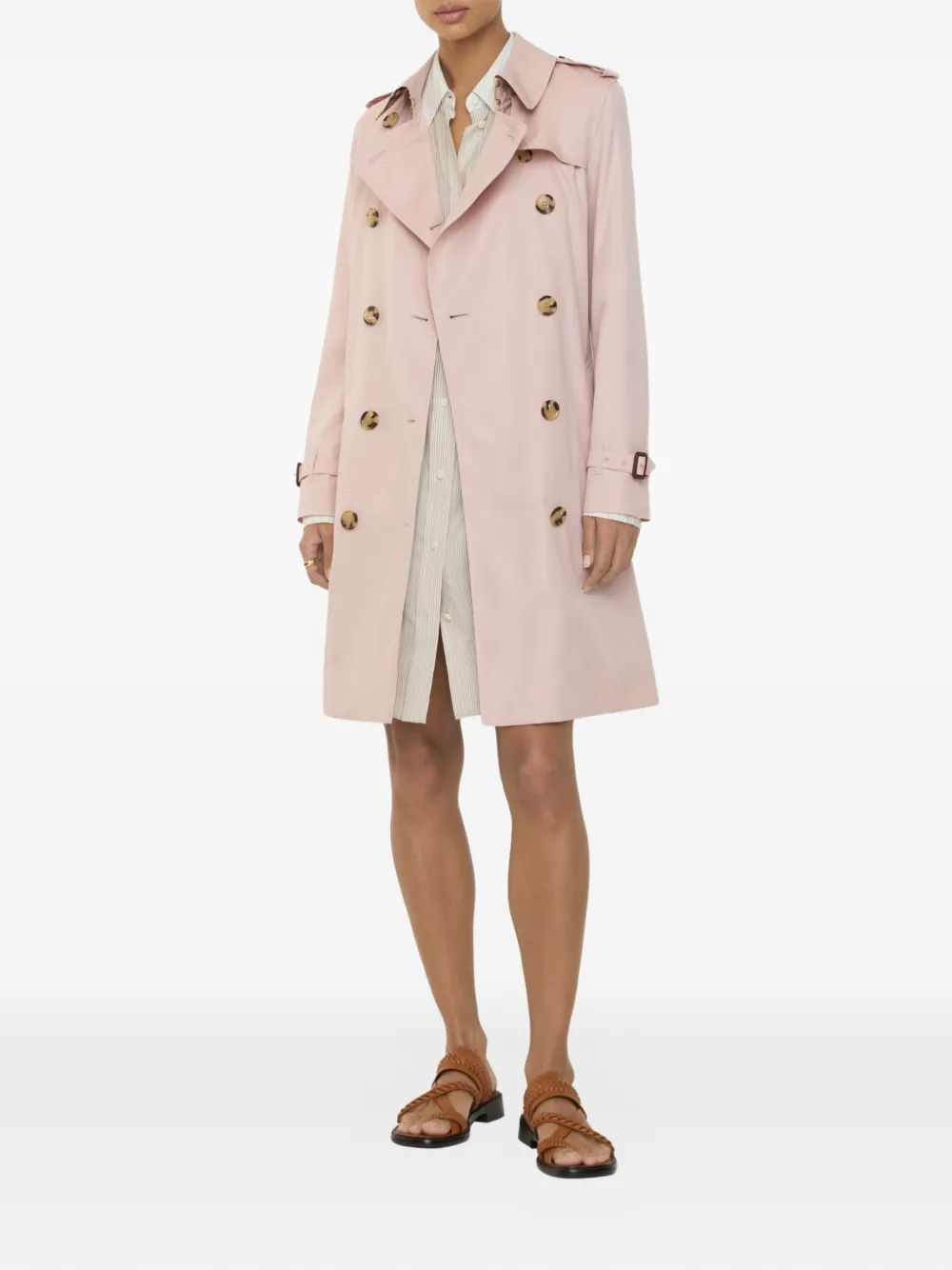 Burberry Kensington gabardine trenchcoat Roze