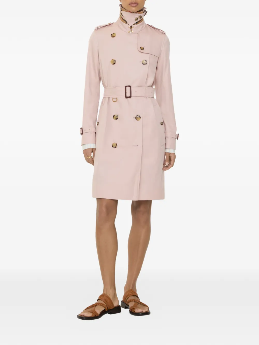 Burberry Kensington gabardine trenchcoat Roze
