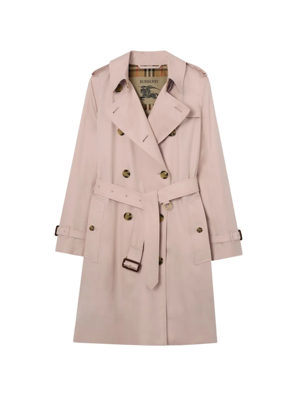 Burberry Mittellanger Kensington Trenchcoat aus Tropical Gabardine - Rosa