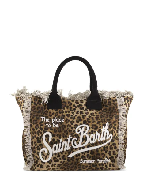 MC2 Saint Barth animal-print fringed tote bag