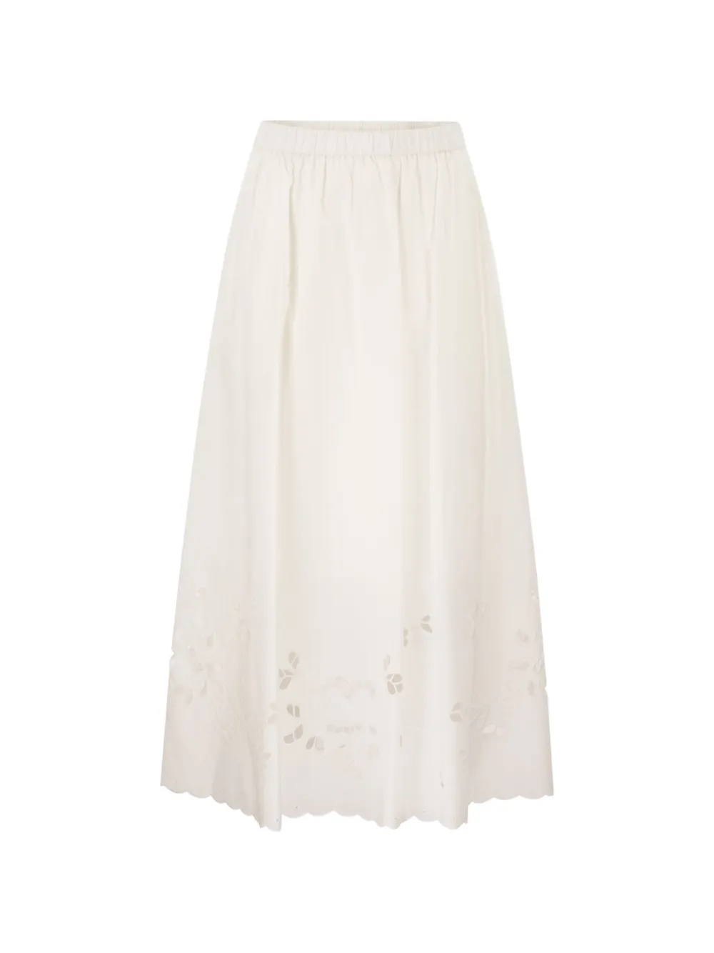 Weekend Max Mara Caravan embroidered midi skirt - Weiß