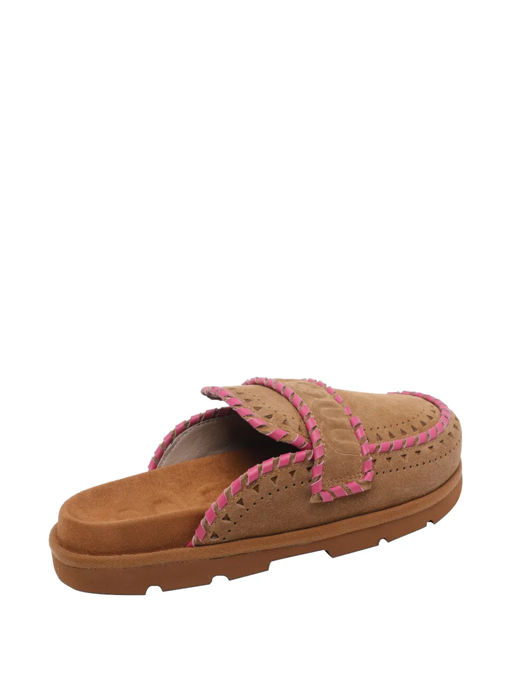 Mou Geperforeerde muiltjes met logo-reliëf Beige