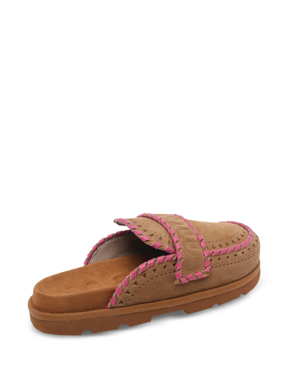  Mou Logo-embossed Perforated Mules - Neutrals 