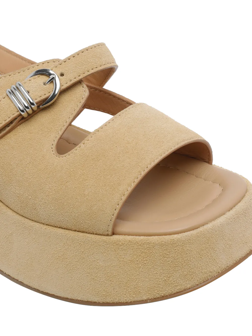 Vic Matie Sandalen met plateauzool en gesp Beige