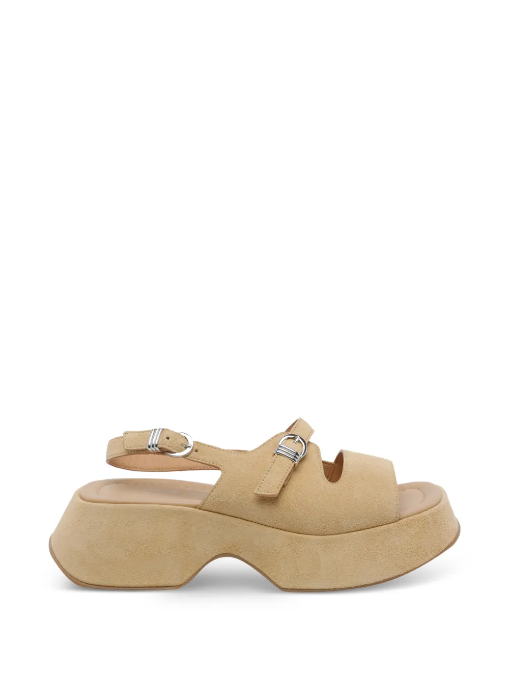 Vic Matie Sandalen met plateauzool en gesp Beige
