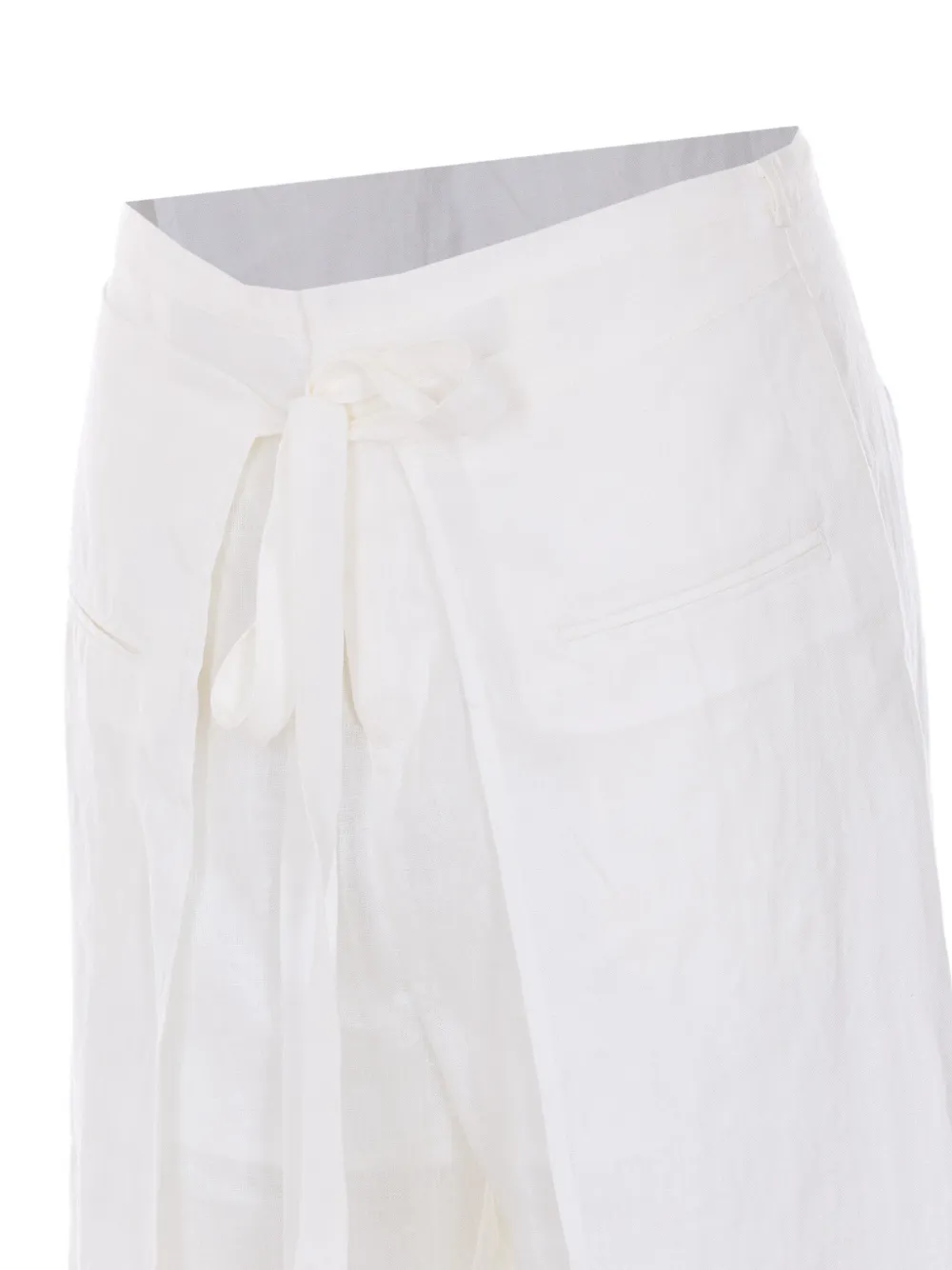  Ele Pantalones Con Lazos De Encaje - Blanco 
