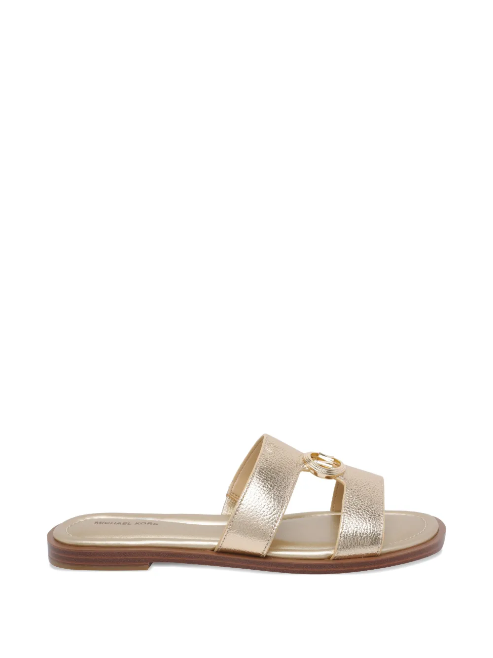 Michael Kors Erin logo-plaque leather sandals Goud