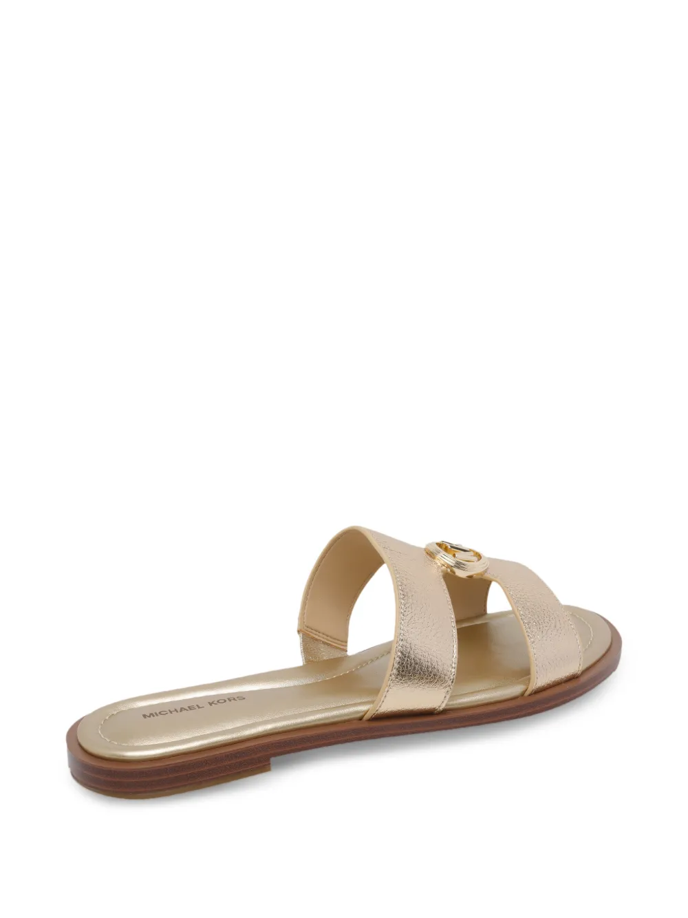  Michael Michael Kors Erin Logo-plaque Leather Sandals - Gold 