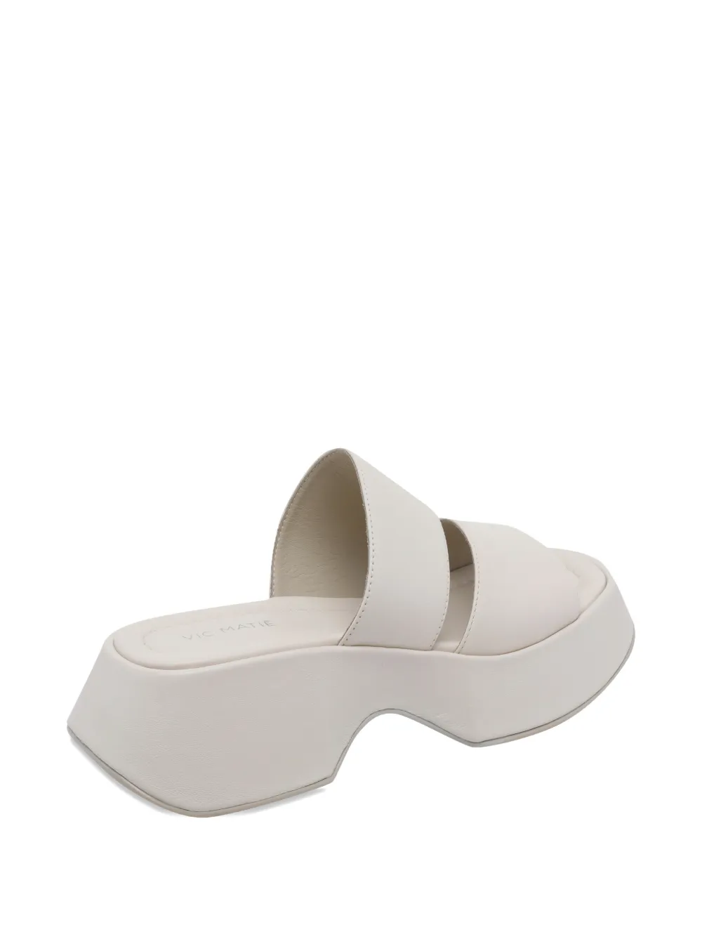 Vic Matie 55 mm leren sandalen met hak Beige