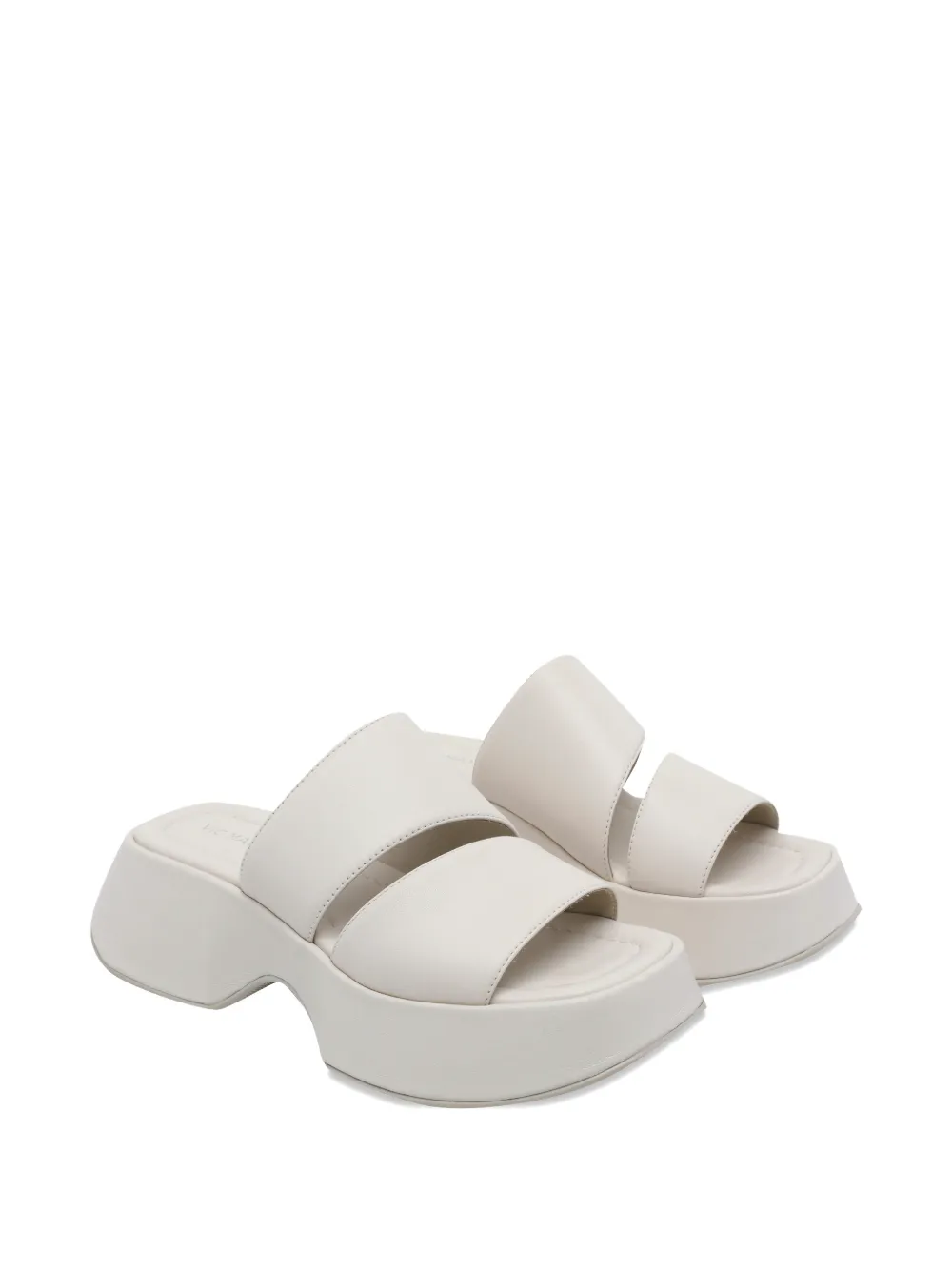 Vic Matie 55 mm leren sandalen met hak Beige