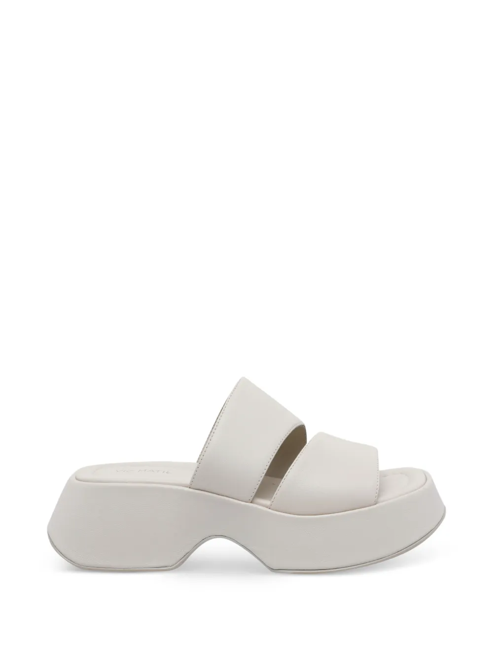 Vic Matie 55 mm leren sandalen met hak Beige