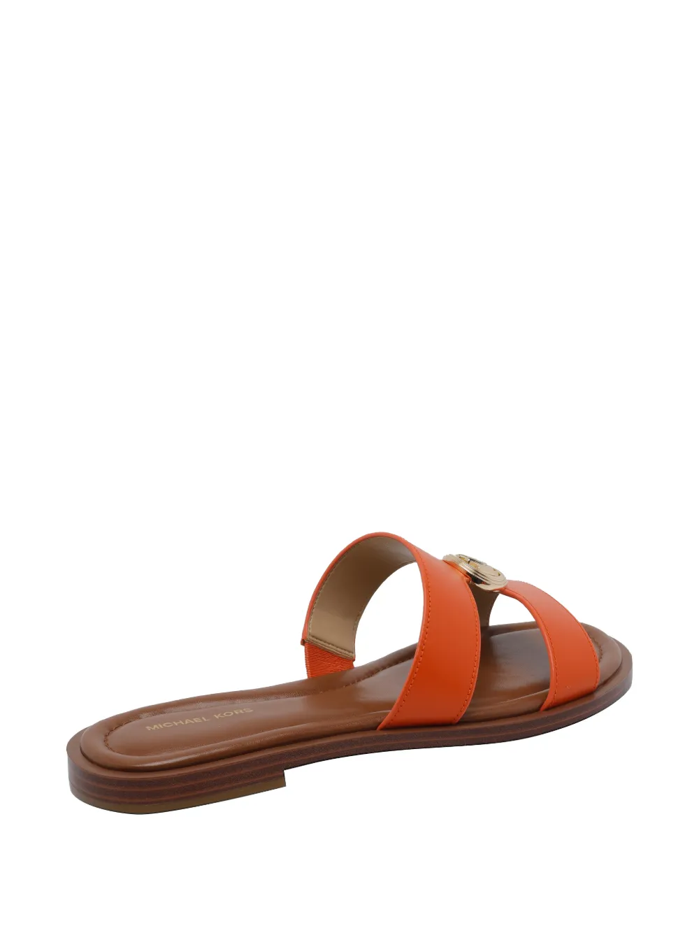 Michael Kors logo-medallion leather sandals Oranje