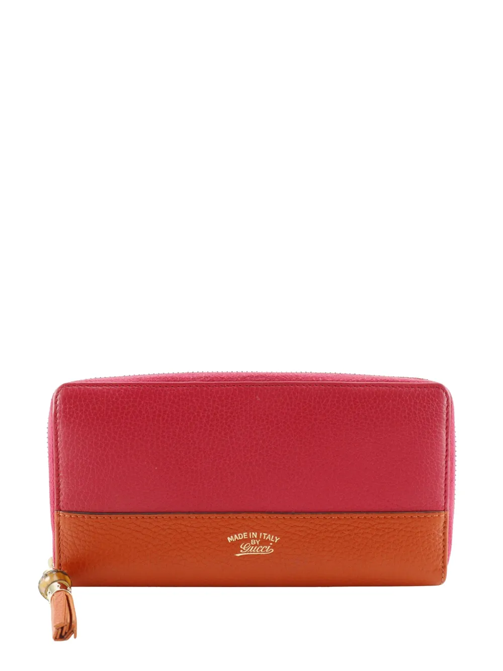 Gucci Pre-Owned 2000-2015 Bicolor Calfskin Zip Around Bamboo Wallet long wallets - Rosa