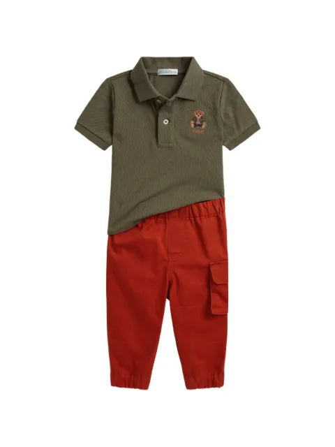 POLO RALPH LAUREN KIDS Polo Bear cargo pants and polo set