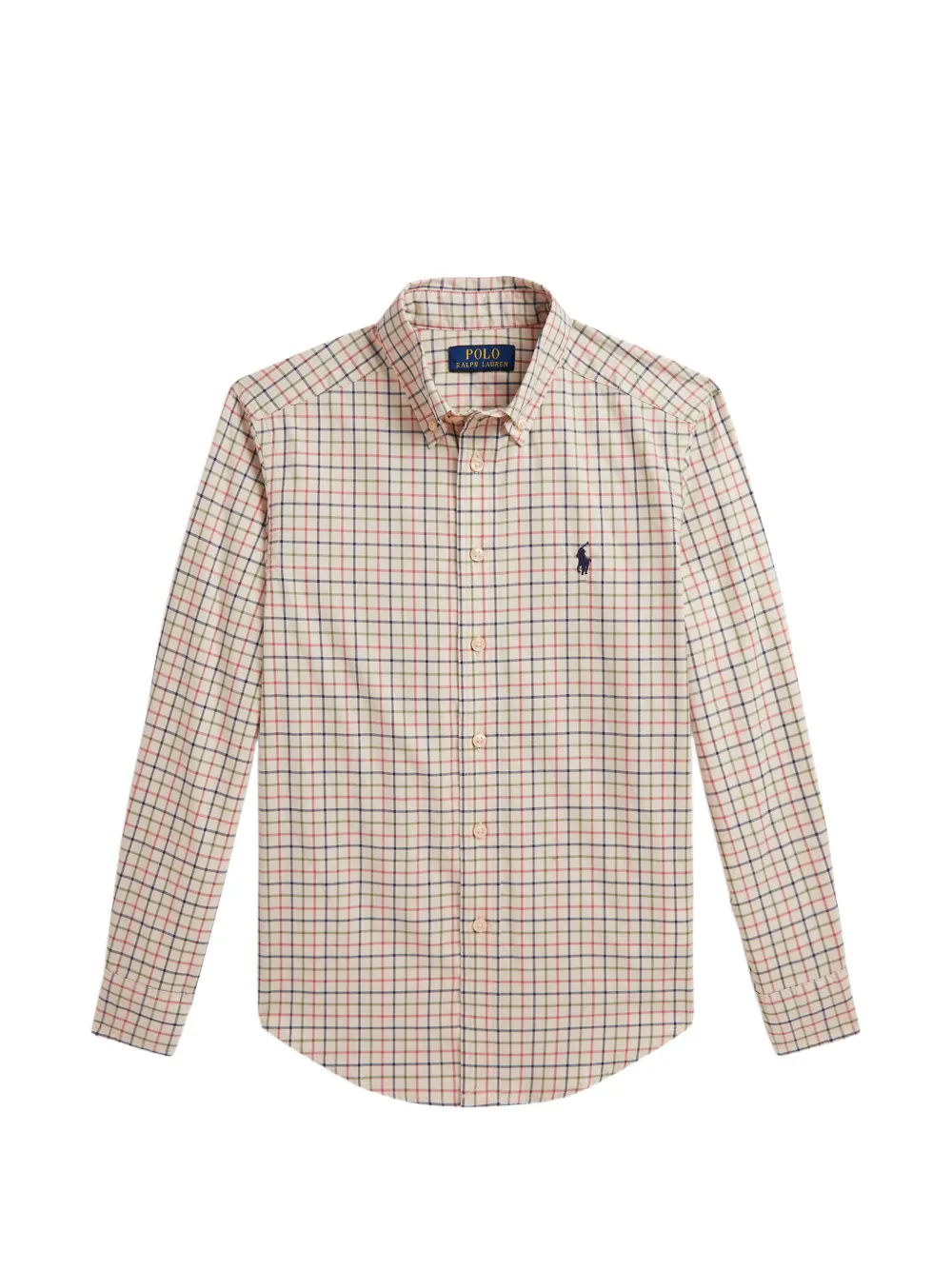 POLO RALPH LAUREN KIDS Camicia a quadri con ricamo - Toni neutri