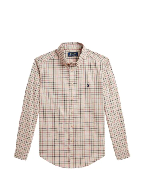 POLO RALPH LAUREN KIDS check-pattern logo-embroidered shirt