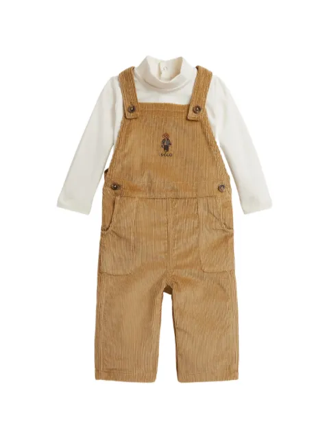 POLO RALPH LAUREN KIDS Polo Bear corduroy dungarees set