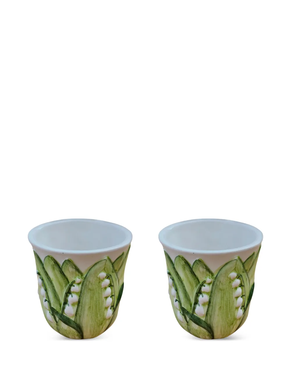 Les-Ottomans Tumbler in ceramica con motivo floreale - Verde