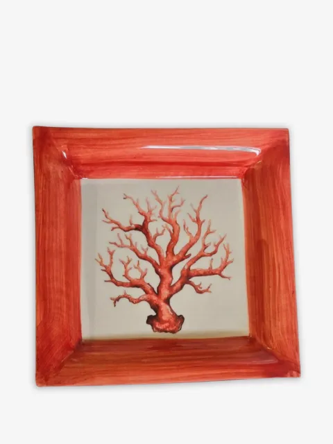 Les-Ottomans coral square ceramic dish
