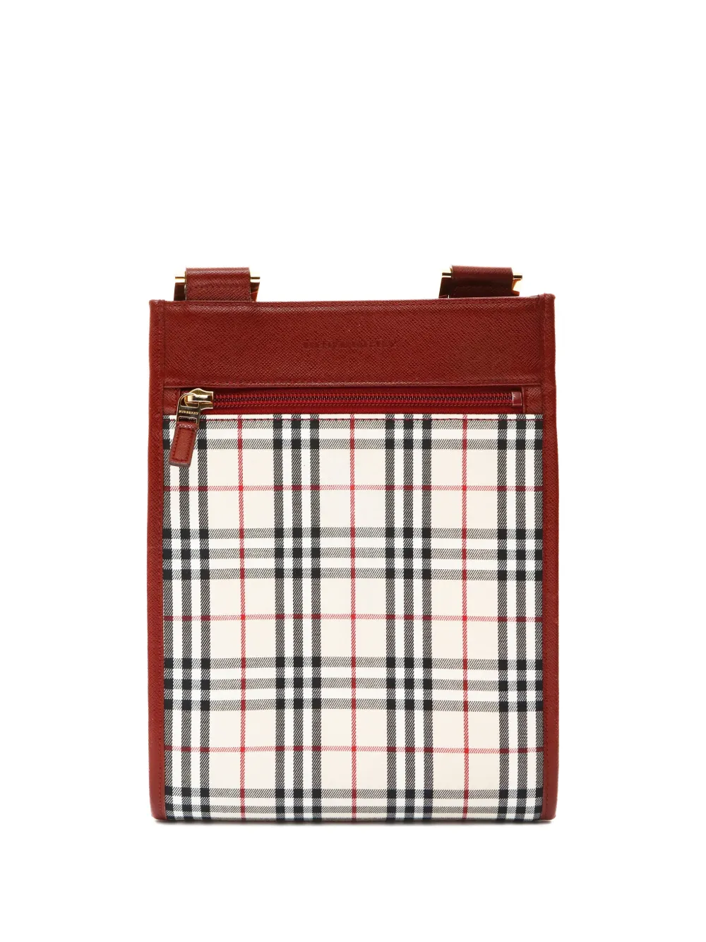 Burberry Pre-Owned checked shoulder bag - Rosso