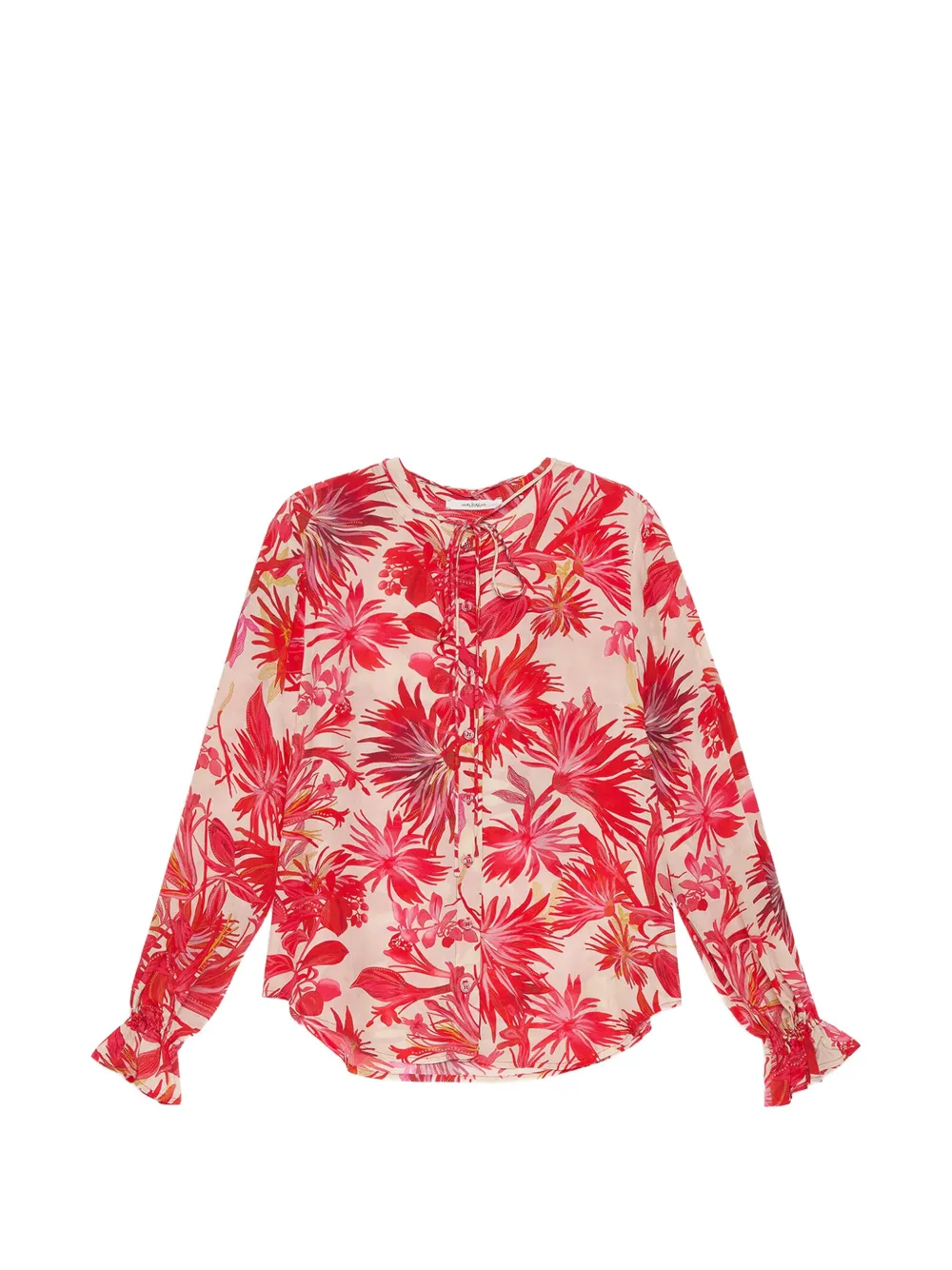 MALIPARMI Botanical Jungle floral tie shirt - Toni neutri