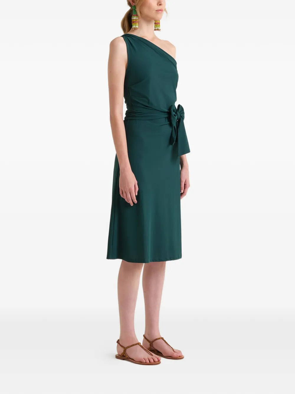 MALIPARMI Asymmetrische midi-jurk Groen