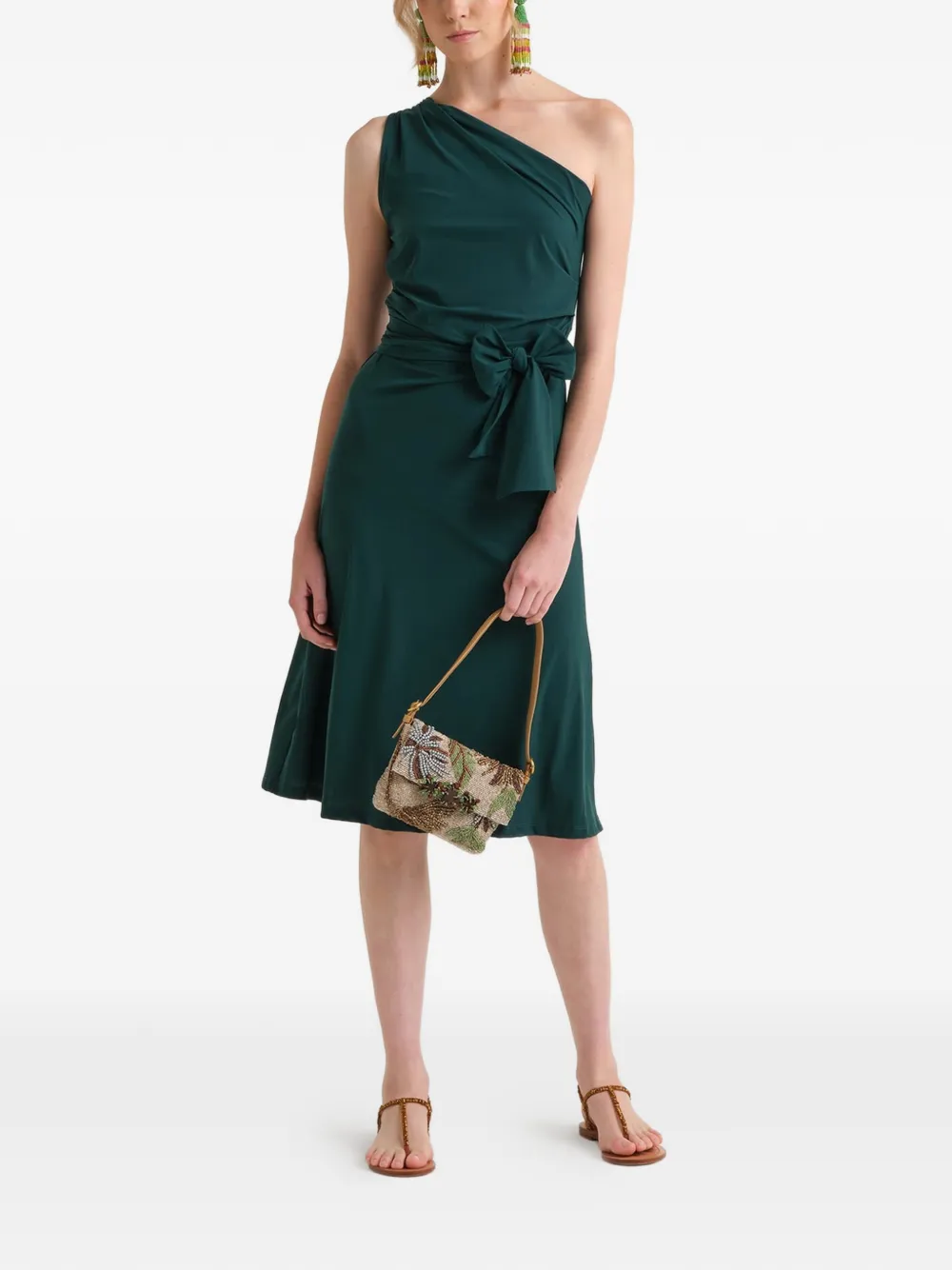 MALIPARMI Asymmetrische midi-jurk Groen