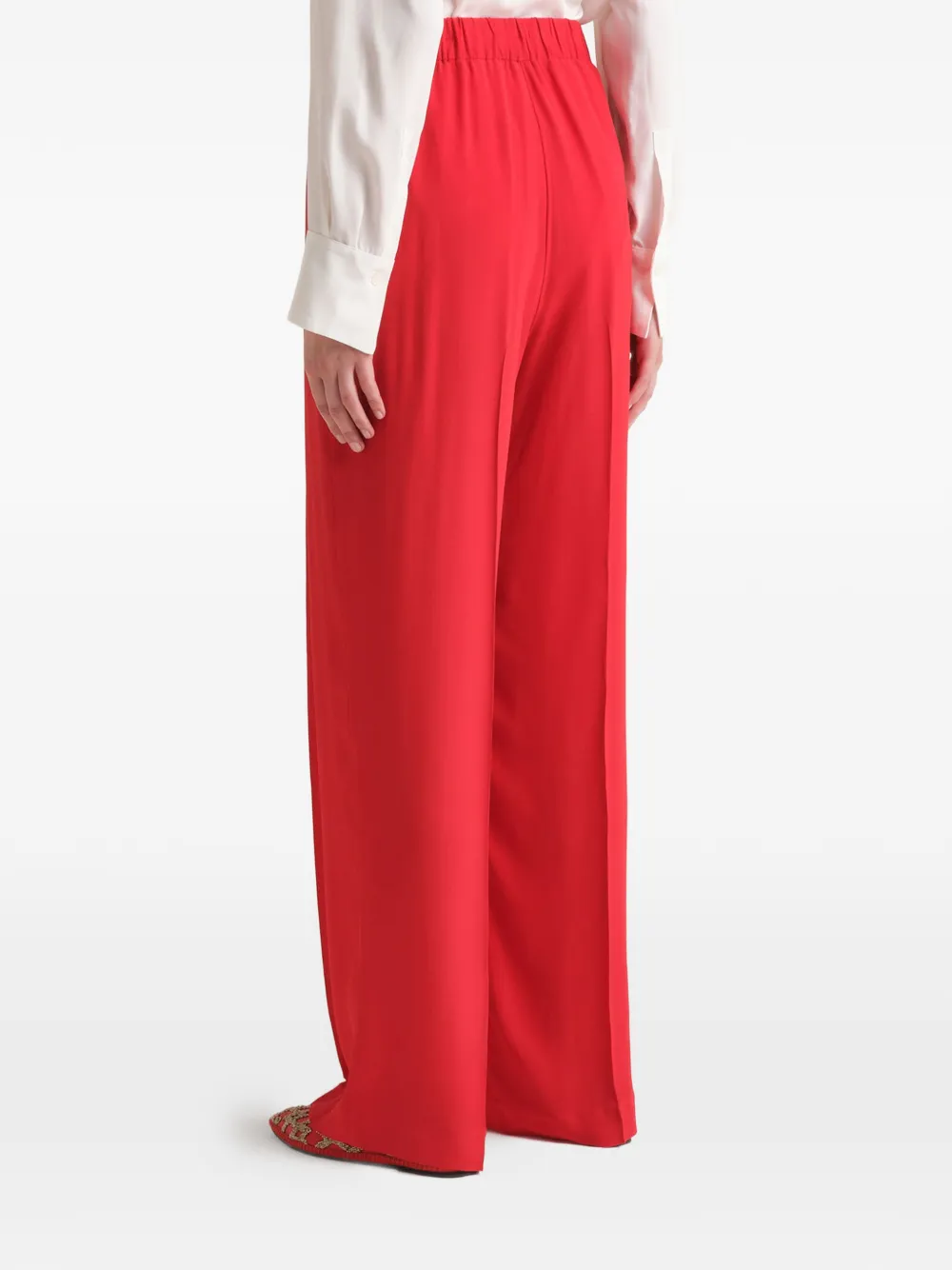 MALIPARMI Fluid geplooide crêpe broek Rood