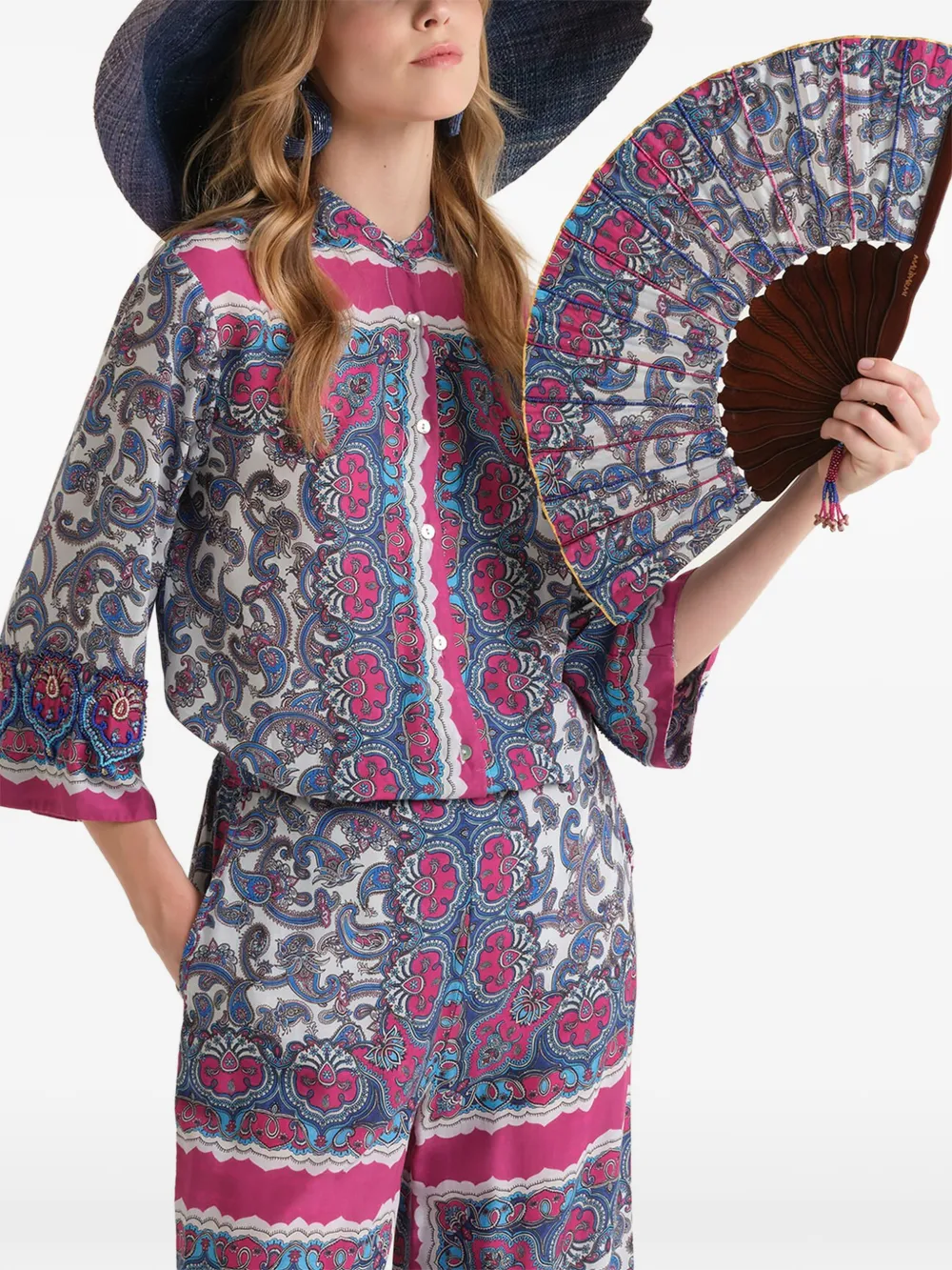 MALIPARMI Blouse met paisley-print Roze