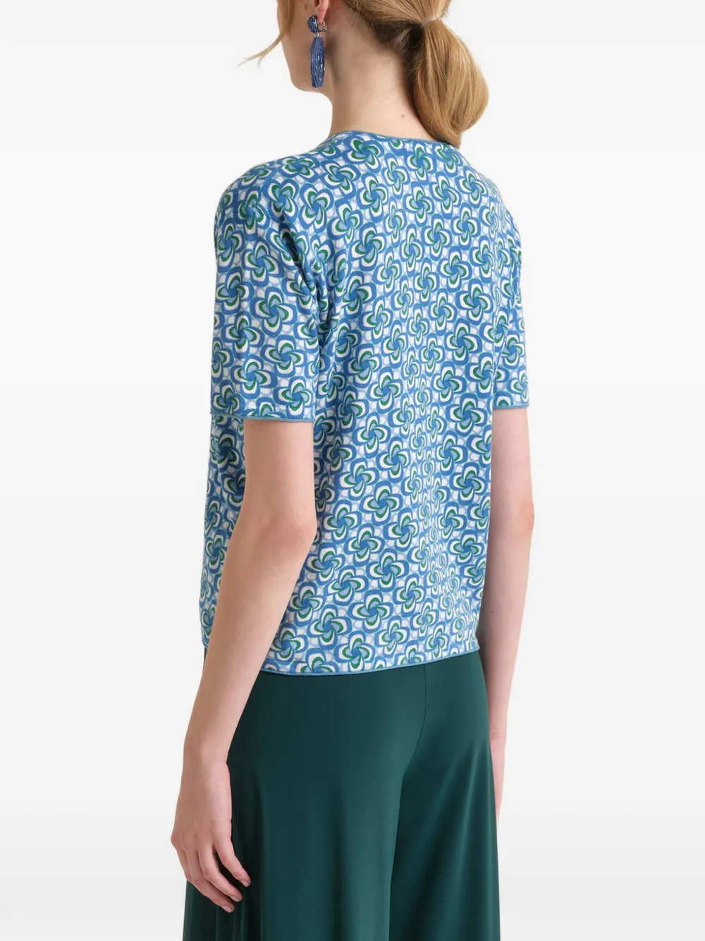 Maliparmi Printed Round-neck T-shirt - Blue 