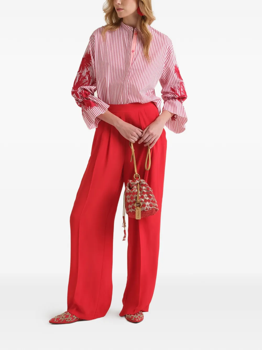  Maliparmi Striped Embroidered Shirt 