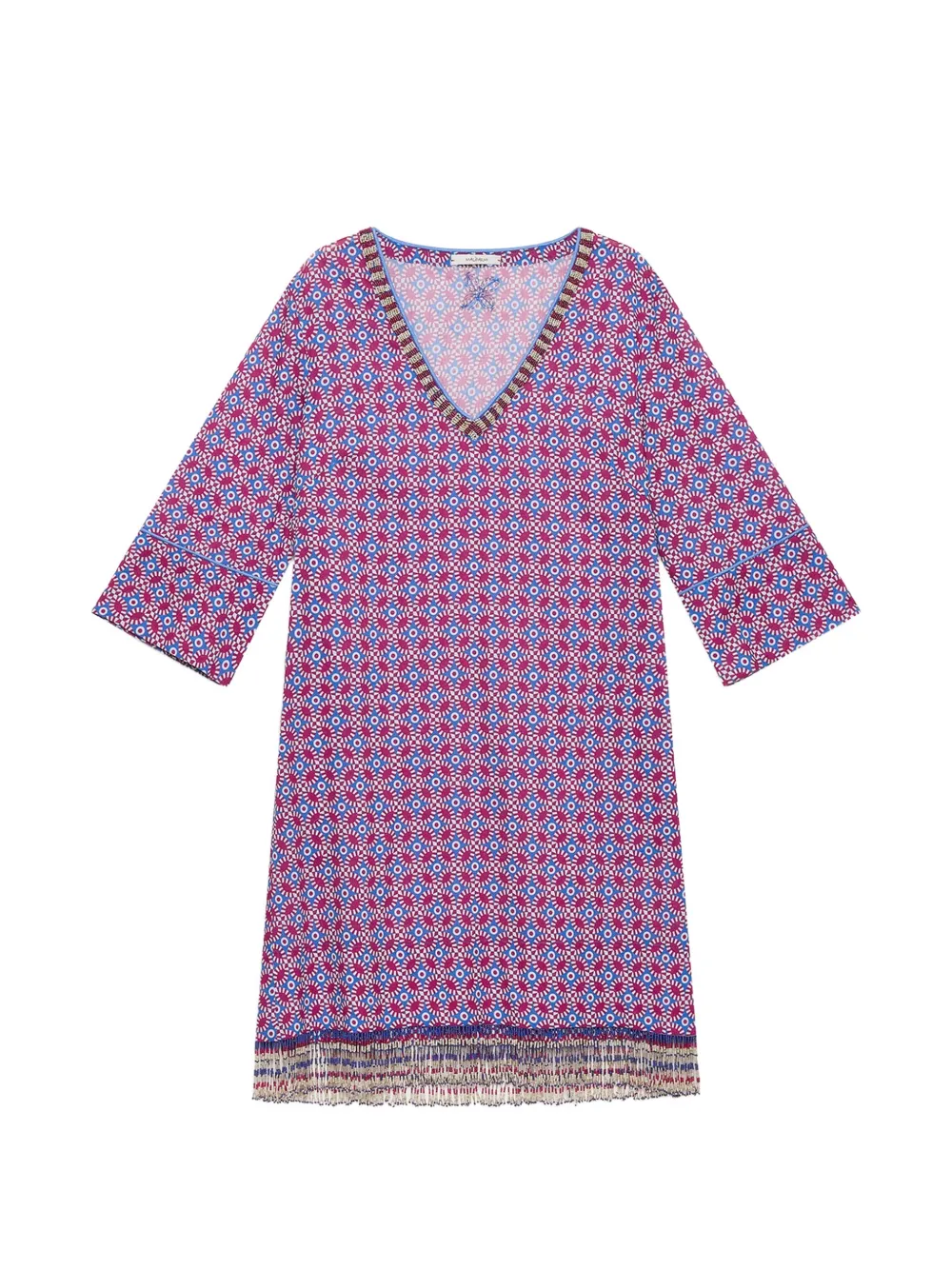 Maliparmi Fringed Mini Dress In Purple