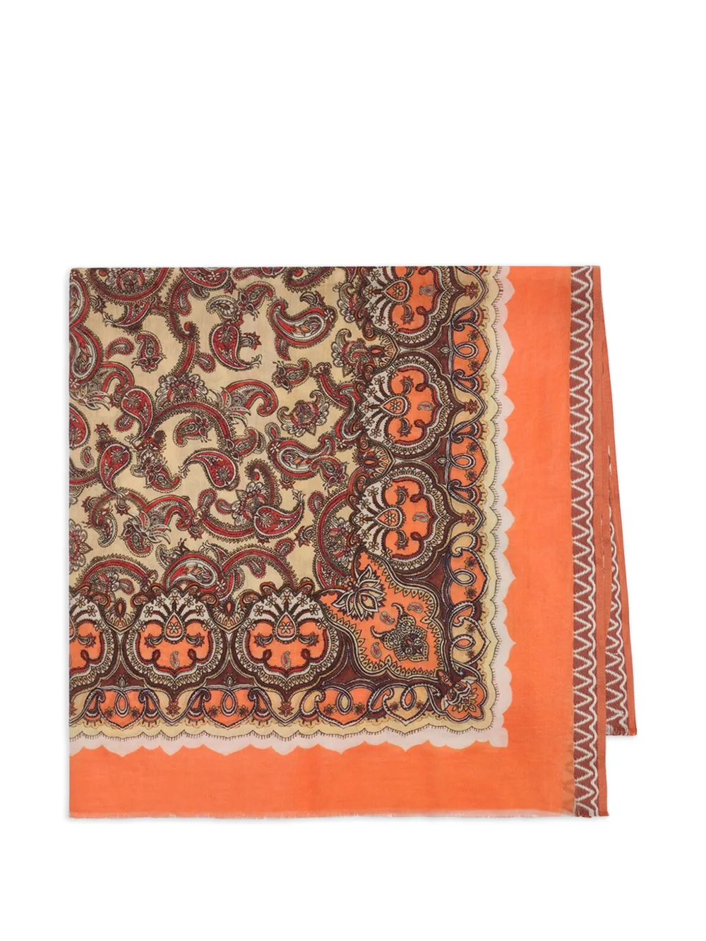 MALIPARMI collection print fringed scarf - Arancione