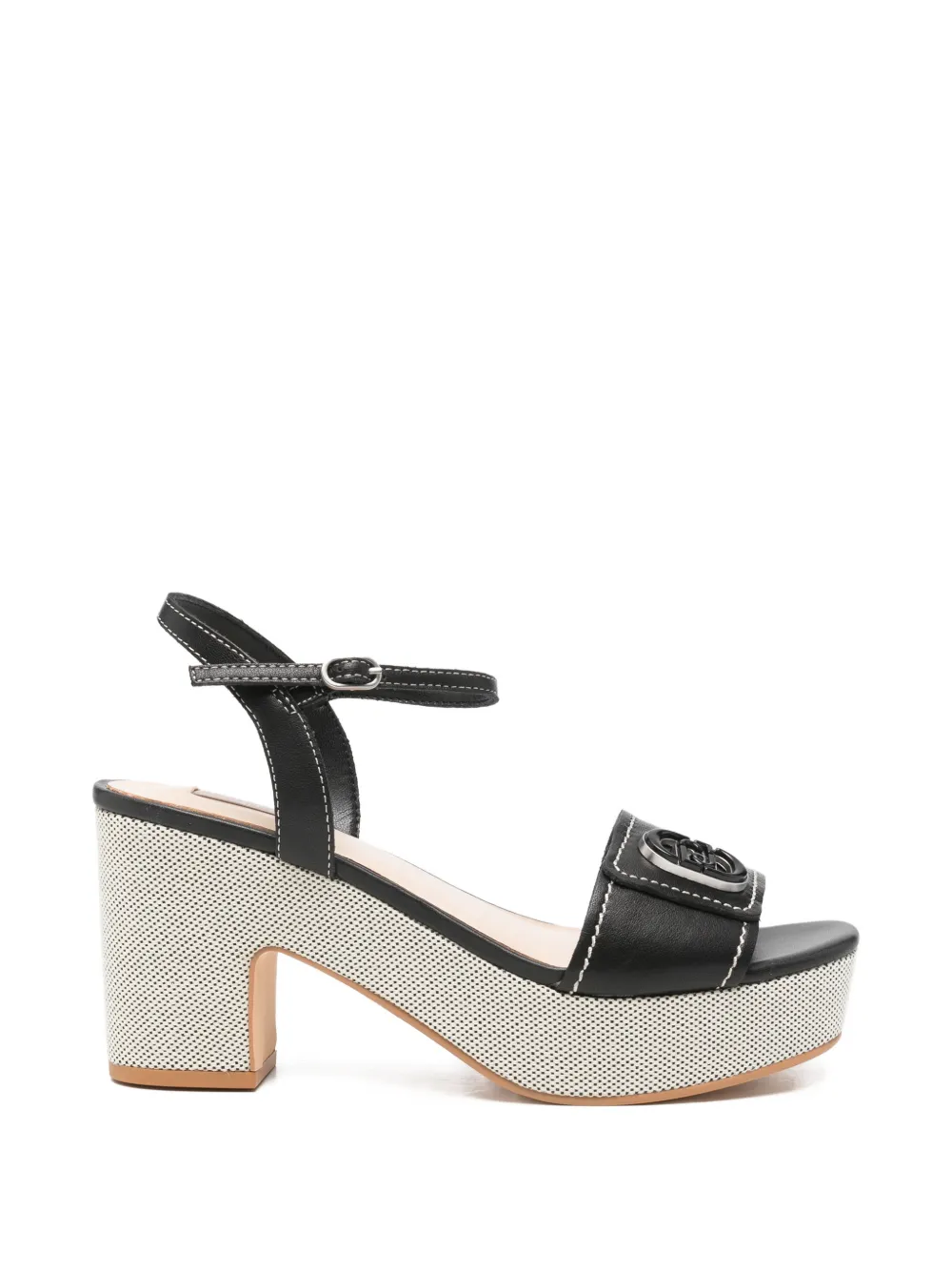 LIU JO logo-plaque sandals - Nero