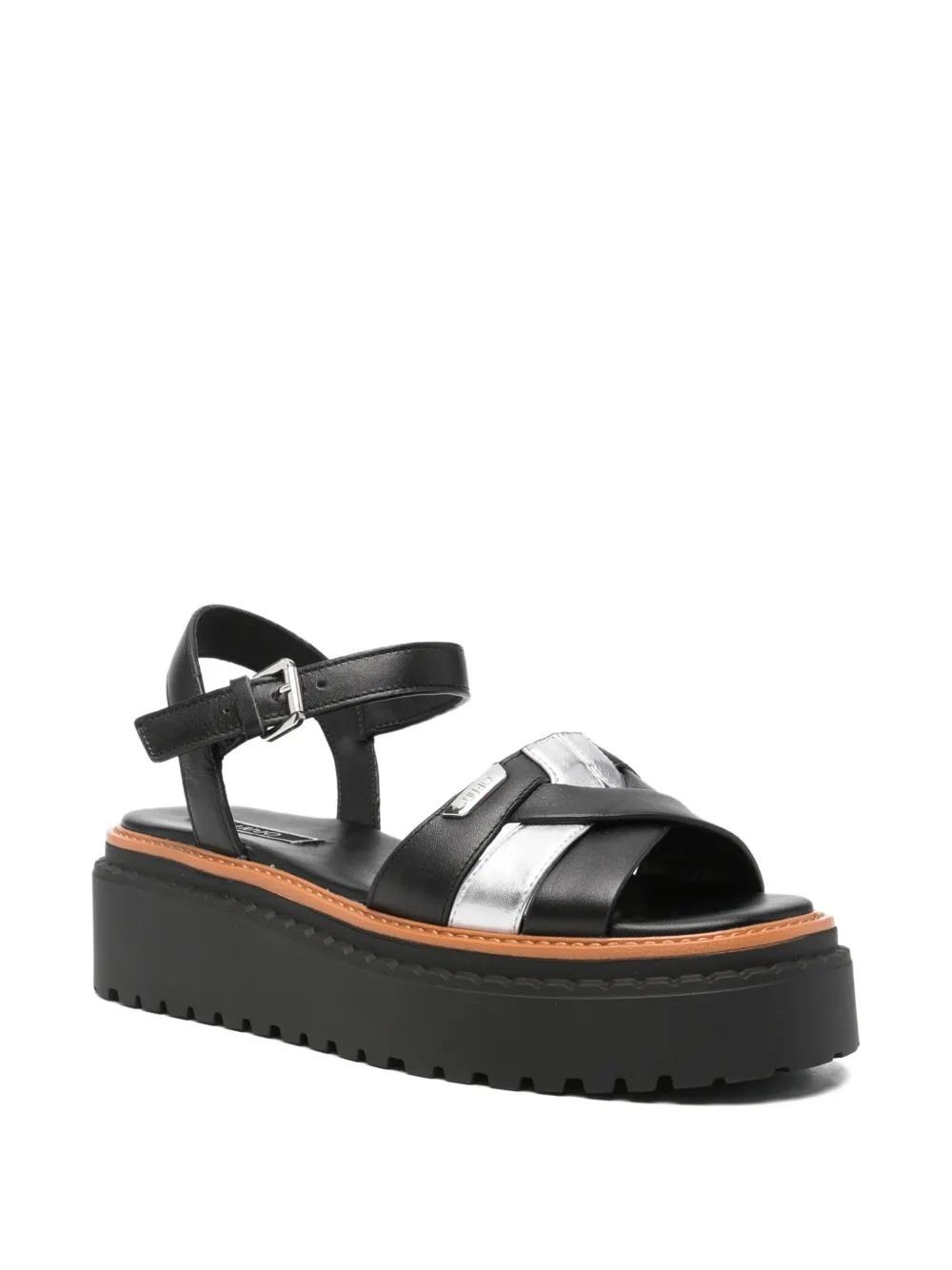 LIU JO Sandalen met logoplakkaat Zwart