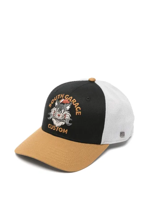 South garage embroidered mesh-panel cap