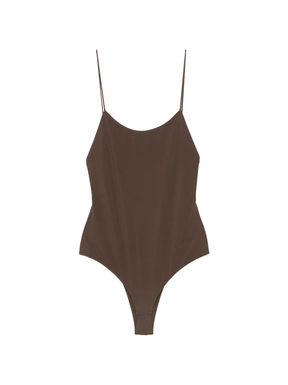 Jacquemus ruffled-back swimsuit - Marrone