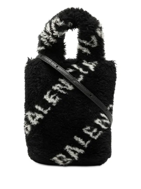 Balenciaga Pre-Owned 2018-2025 Faux Fur Logo Everyday Phone Holder satchel