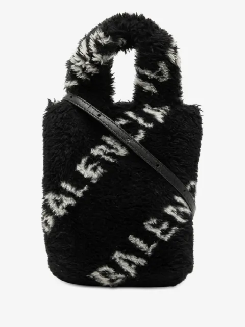 Balenciaga Pre-Owned 2018-2025 Faux Fur Logo Everyday Phone Holder satchel