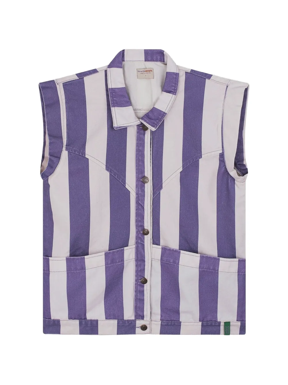 Favorite People Amore striped buttoned vest - Violett