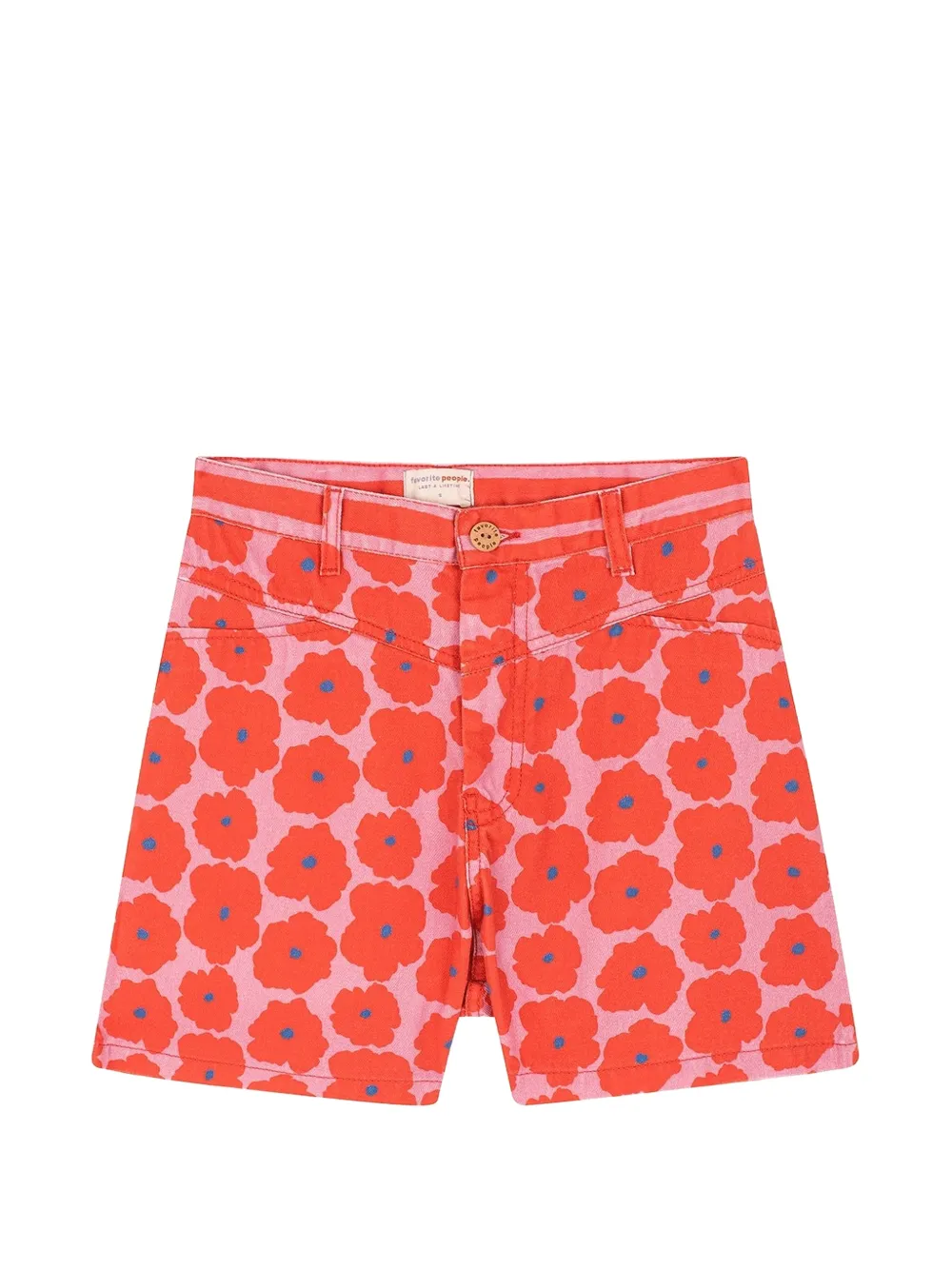 Favorite People Shorts Napoli a fiori - Rosso