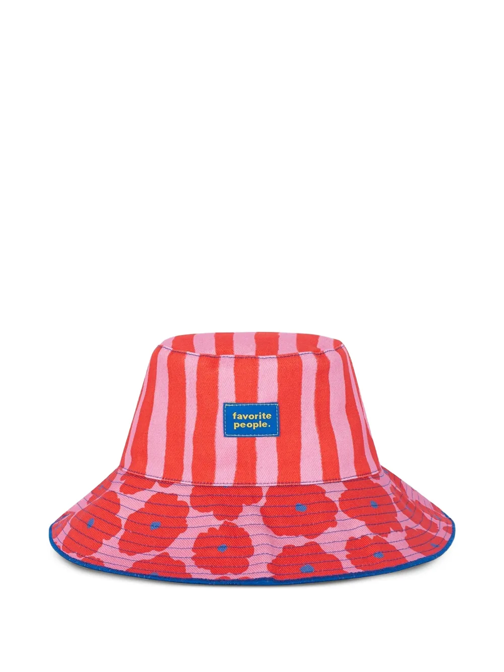Favorite People Cappello bucket Napoli a fiori - Rosso