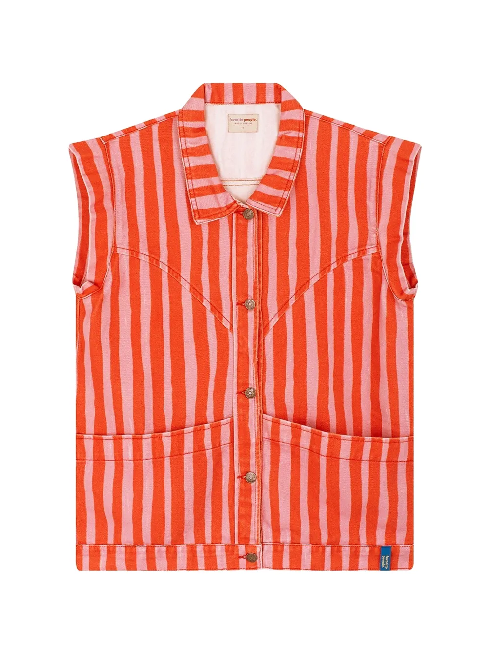 Favorite People Pasta Fresca striped vest - Orange