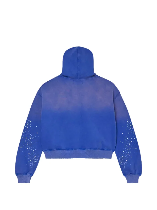 Vale rhinestone-embellished zip-up Hoodie | Blue | FARFETCH