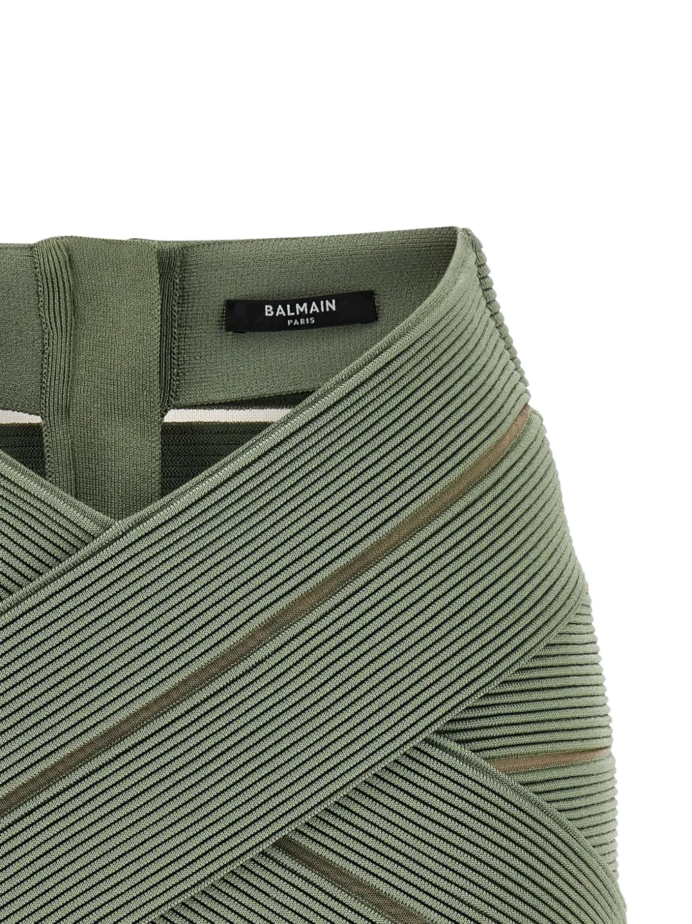  Balmain V-waist Short Skirt - Green 