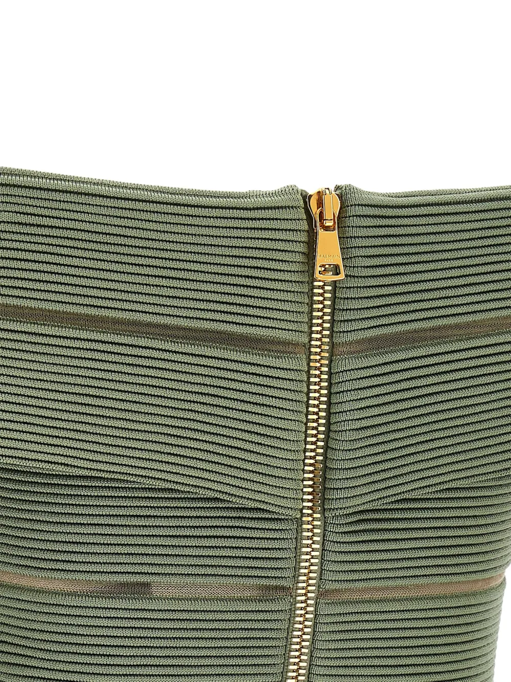 Balmain Off-shoulder top met ritssluiting Groen