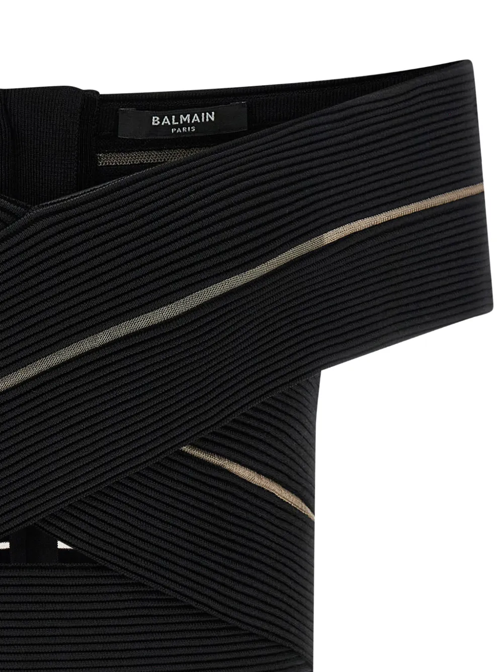  Balmain Off-the-shoulder Top - Black 