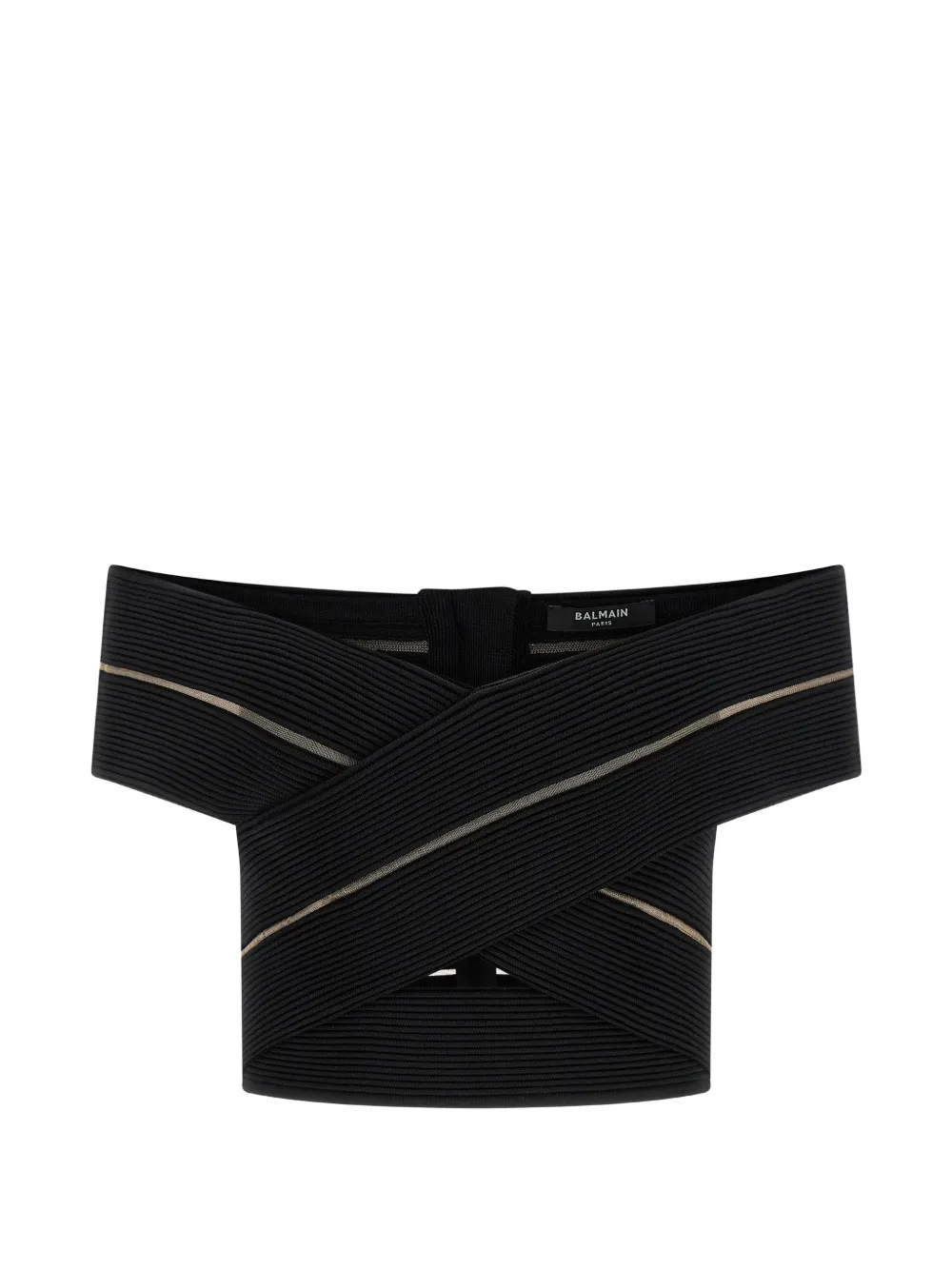 Balmain off-the-shoulder top - Nero