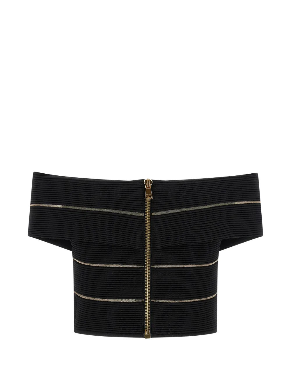  Balmain Off-the-shoulder Top - Black 