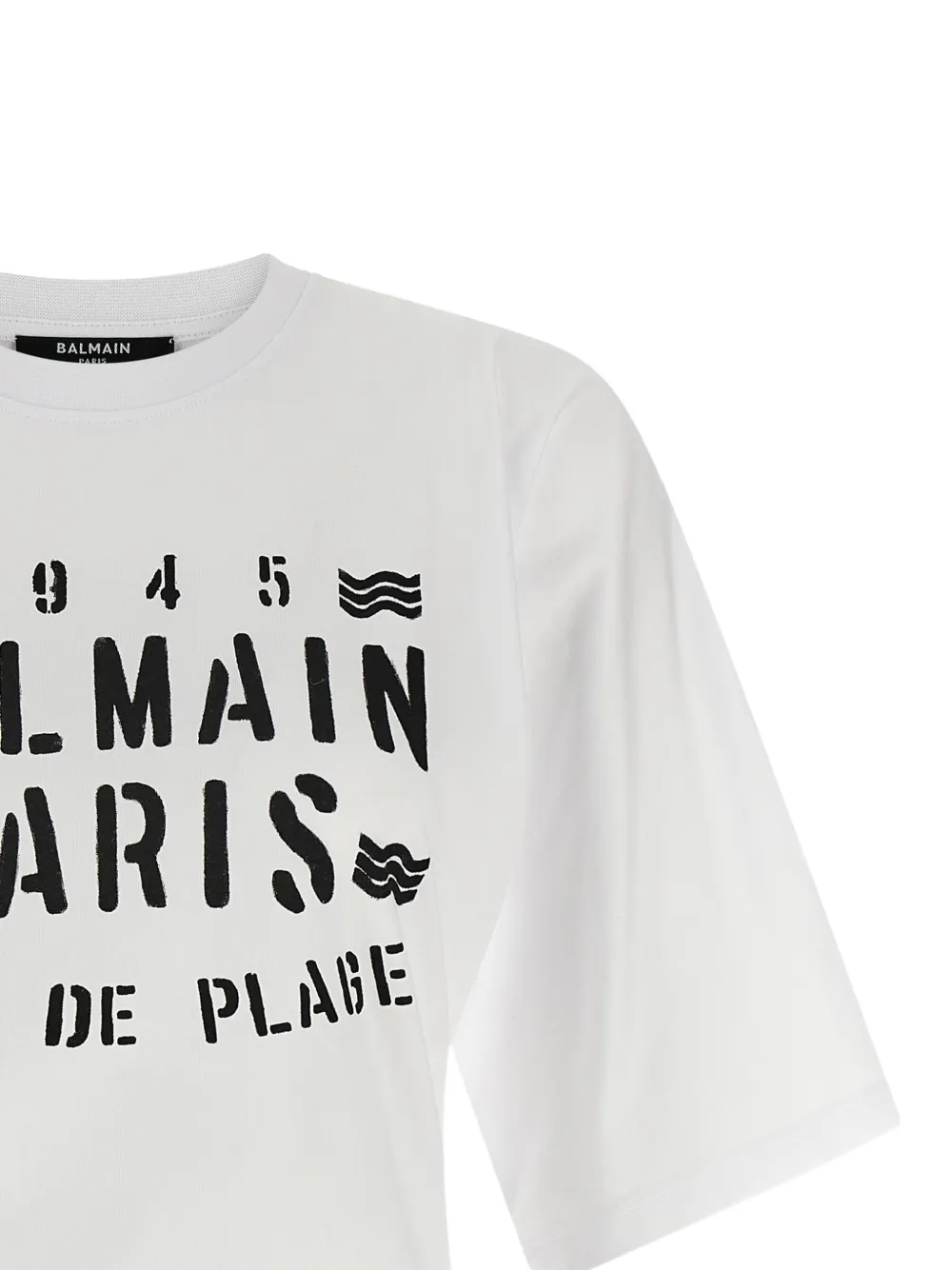  Balmain Drawstring Print-detail T-shirt - White 